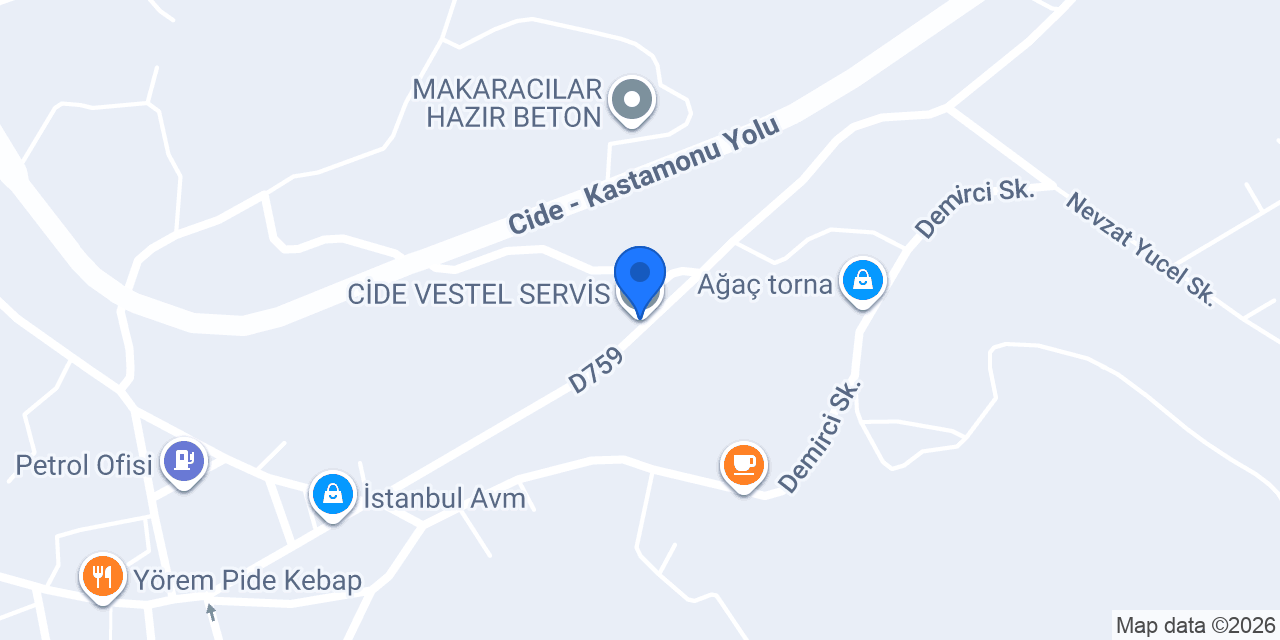 CİDE VESTEL SERVİS konumu