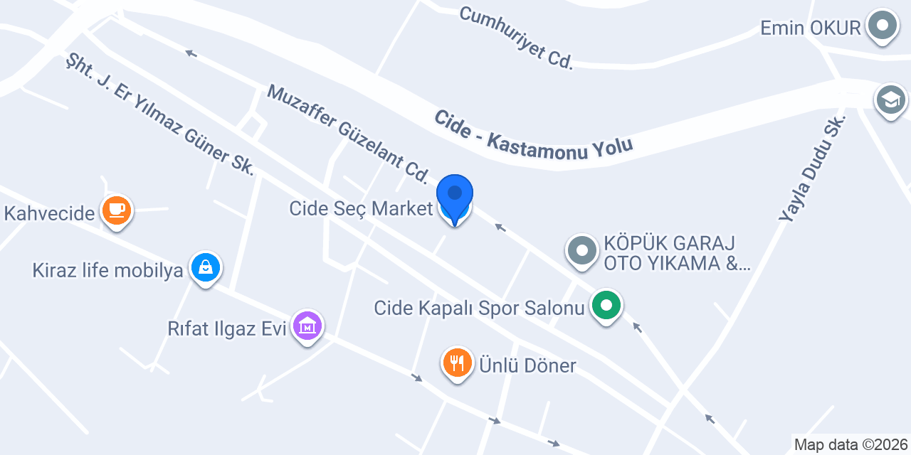 Cide Seç Market konumu