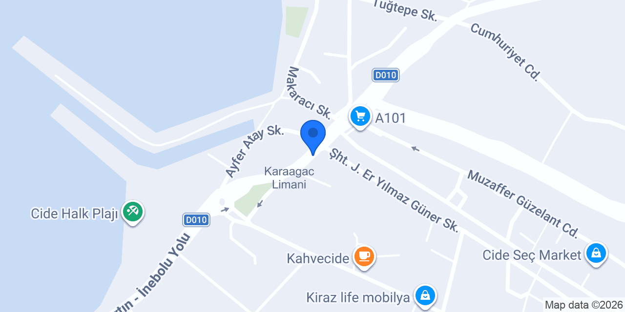 Cide Huzur Pansiyon konumu