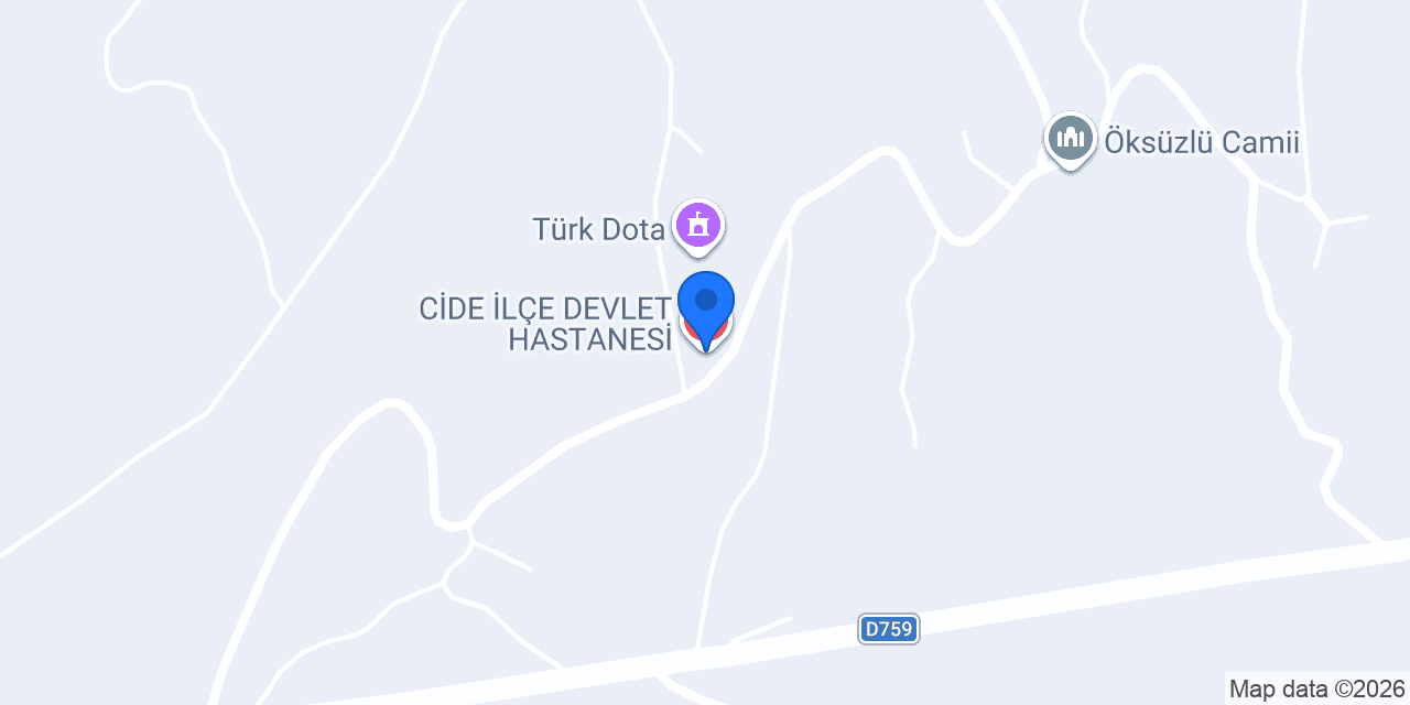 CİDE İLÇE DEVLET HASTANESİ konumu