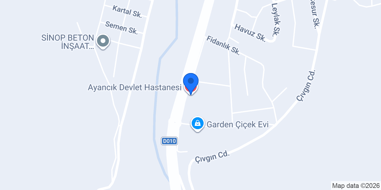 Ayancık Devlet Hastanesi konumu