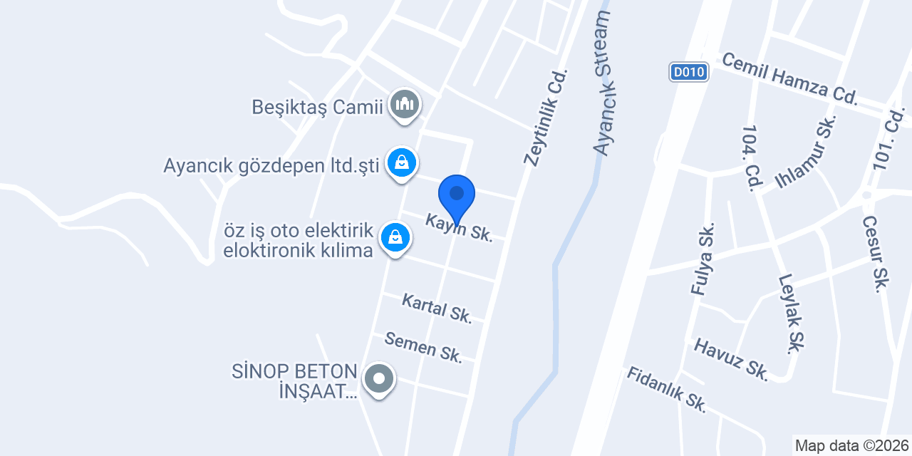 Ayancık Özçelikler konumu