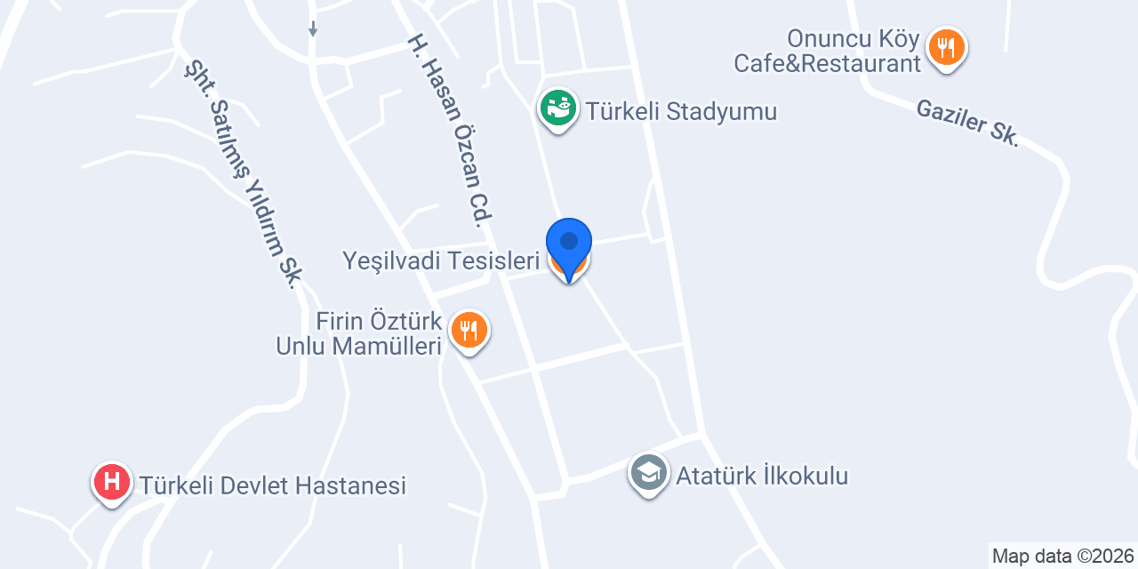 Yeşilvadi Tesisleri konumu