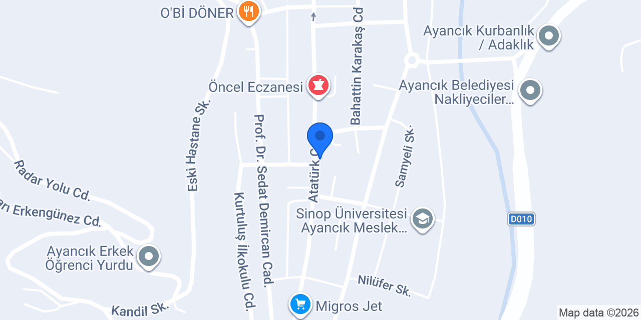 Ayancık Toplum Sağlığı Mrk. konumu
