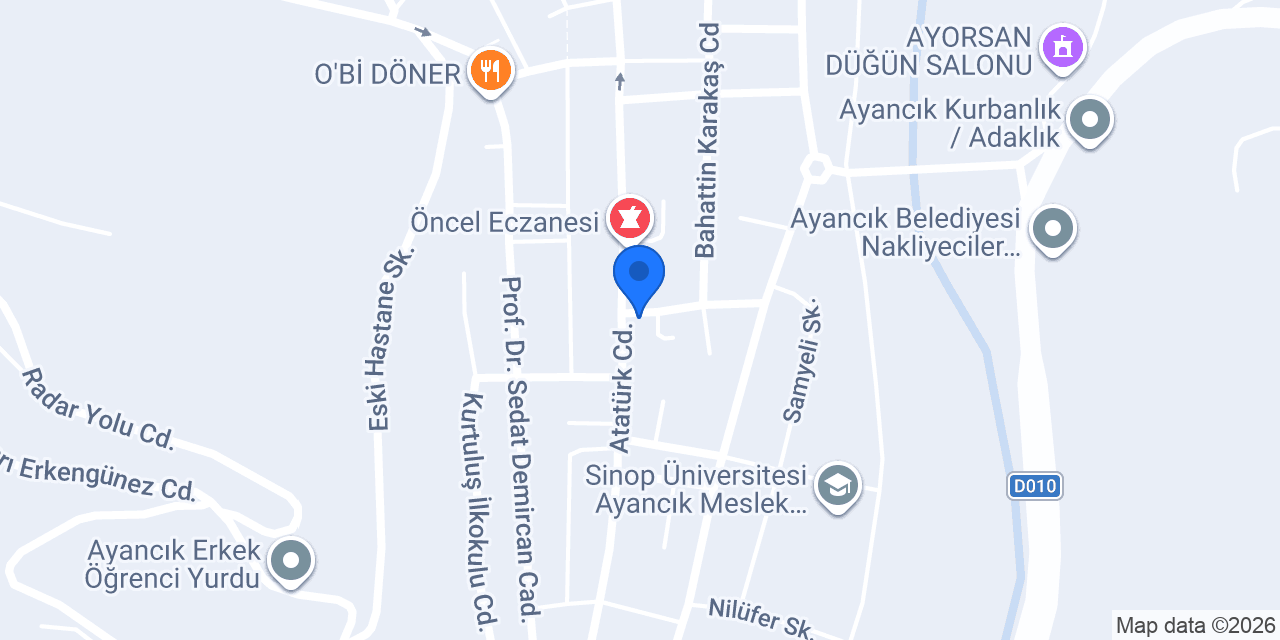 Ayancık Sağlık Meslek Lisesi konumu