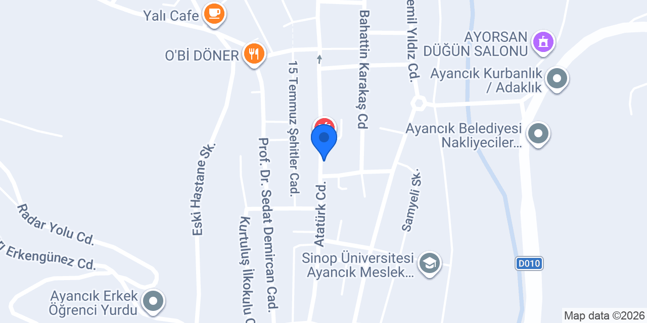 Ayancık Çarşı Avm konumu