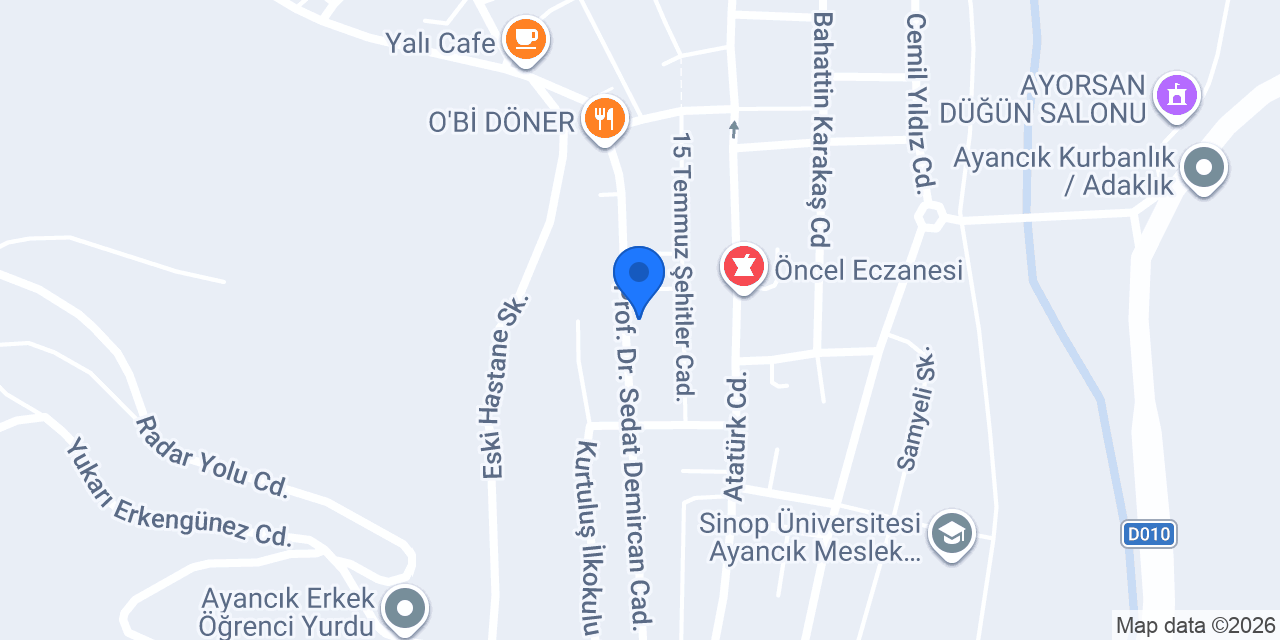 Ayancık Oytac İnşaat konumu