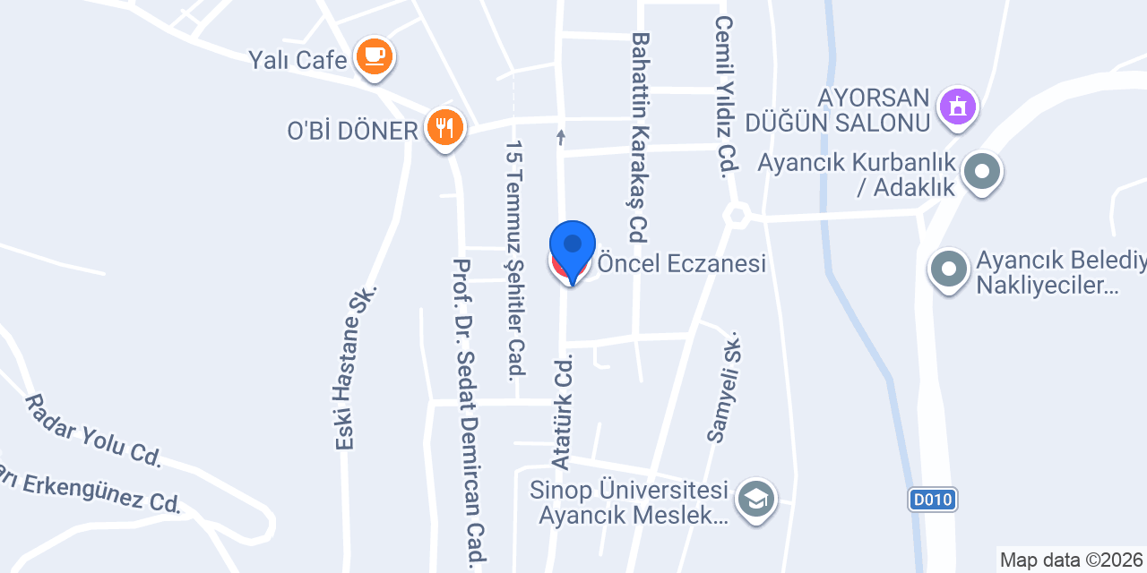 Öncel Eczanesi konumu