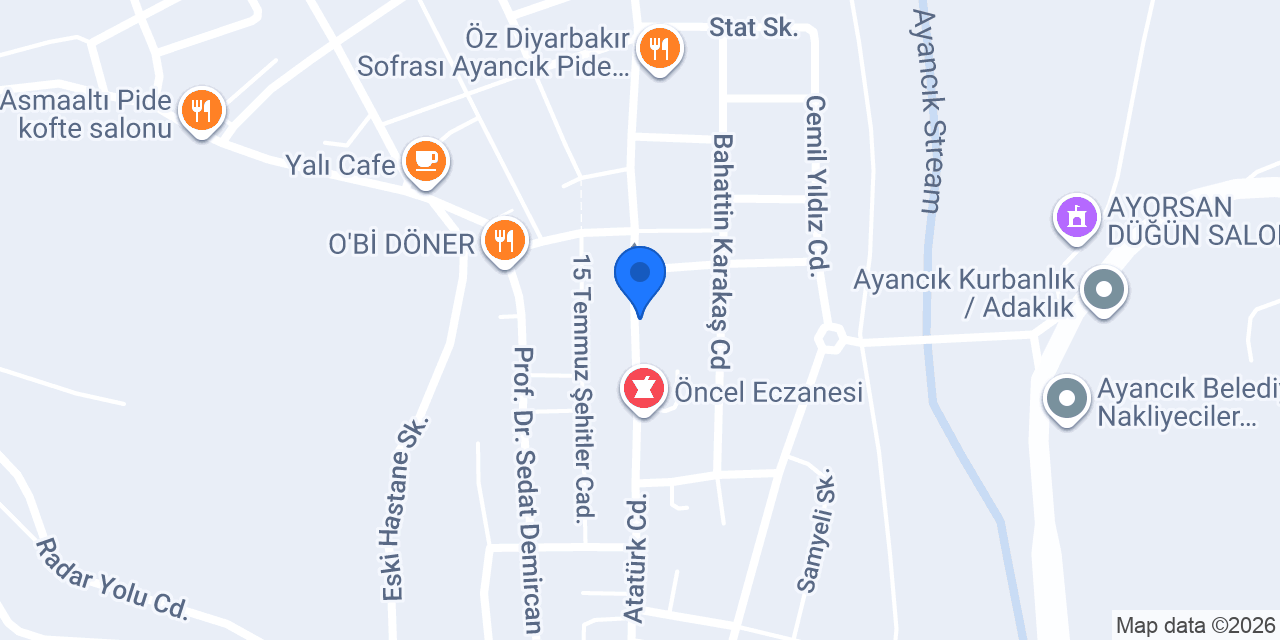 Ptt-ayancık Şubesi konumu