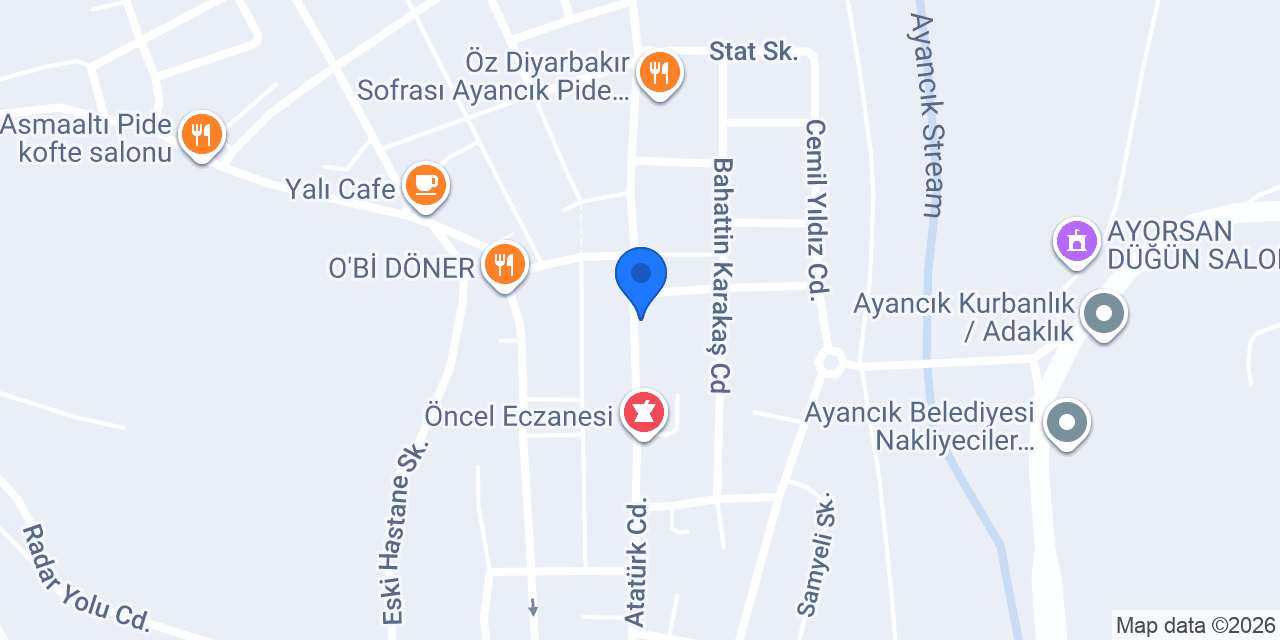 Türkiye İş Bankası Ayancık/Sinop Şubesi konumu