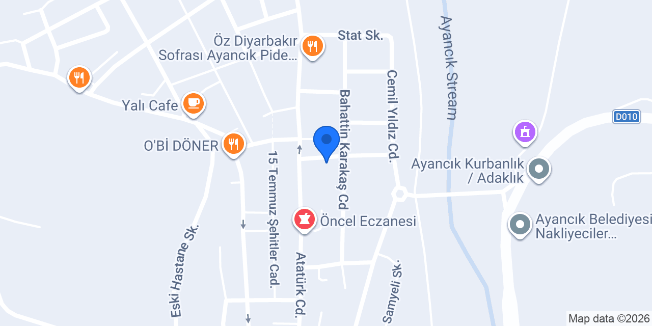 Aras Kargo Ayancık Şubesi konumu
