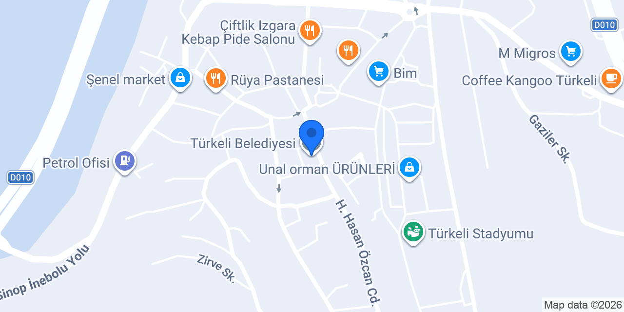 Türkeli Belediyesi konumu