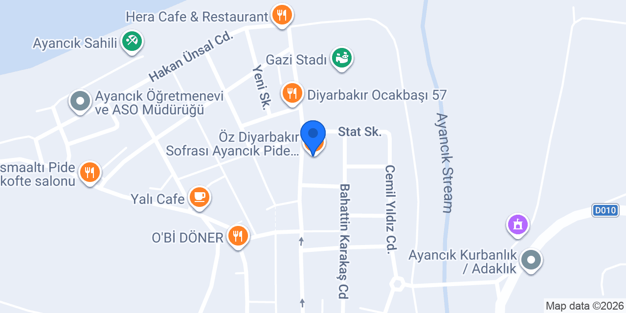Öz Diyarbakır Sofrası Ayancık Pide Kebap Lahmacun konumu