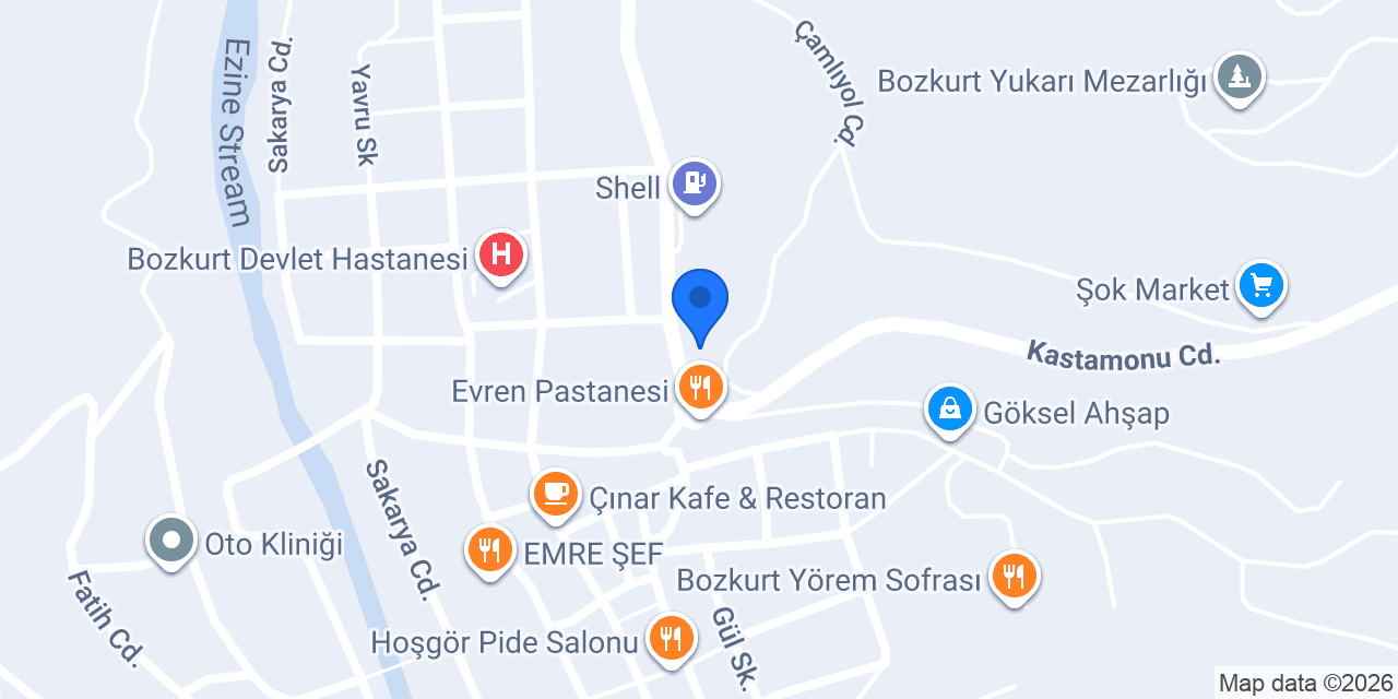 Halkbank Bozkurt Şubesi konumu