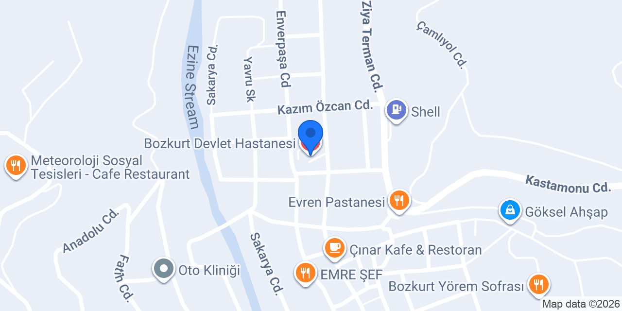 Bozkurt Devlet Hastanesi konumu
