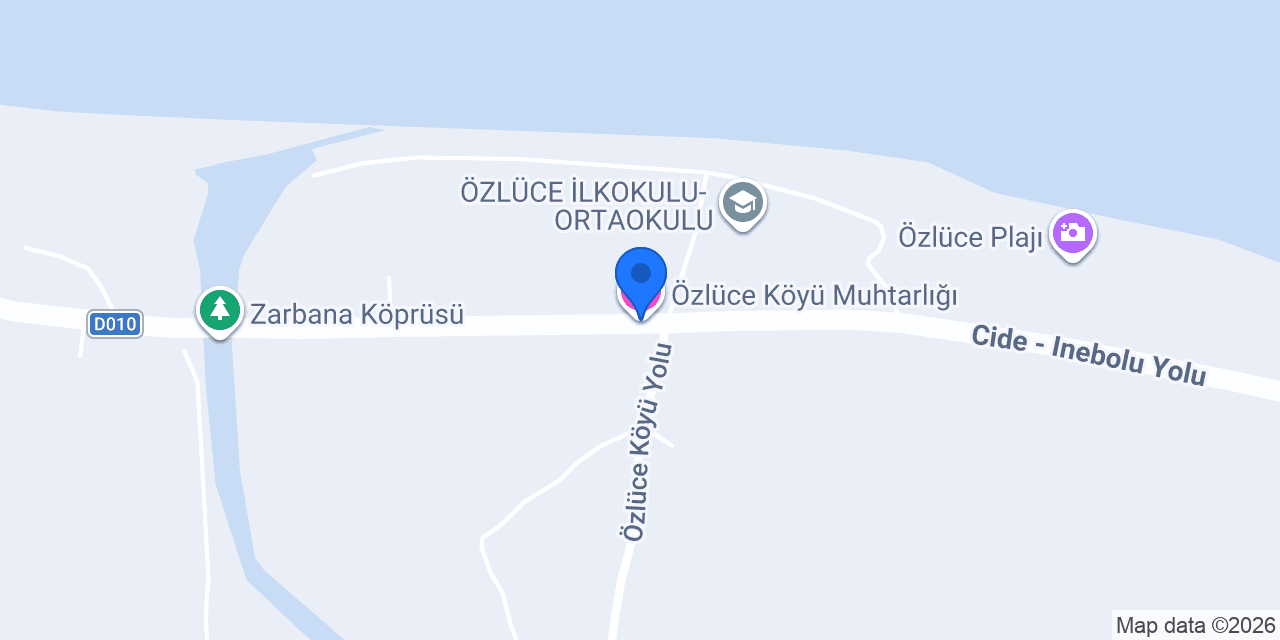 Özlüce Köyü Muhtarlığı konumu