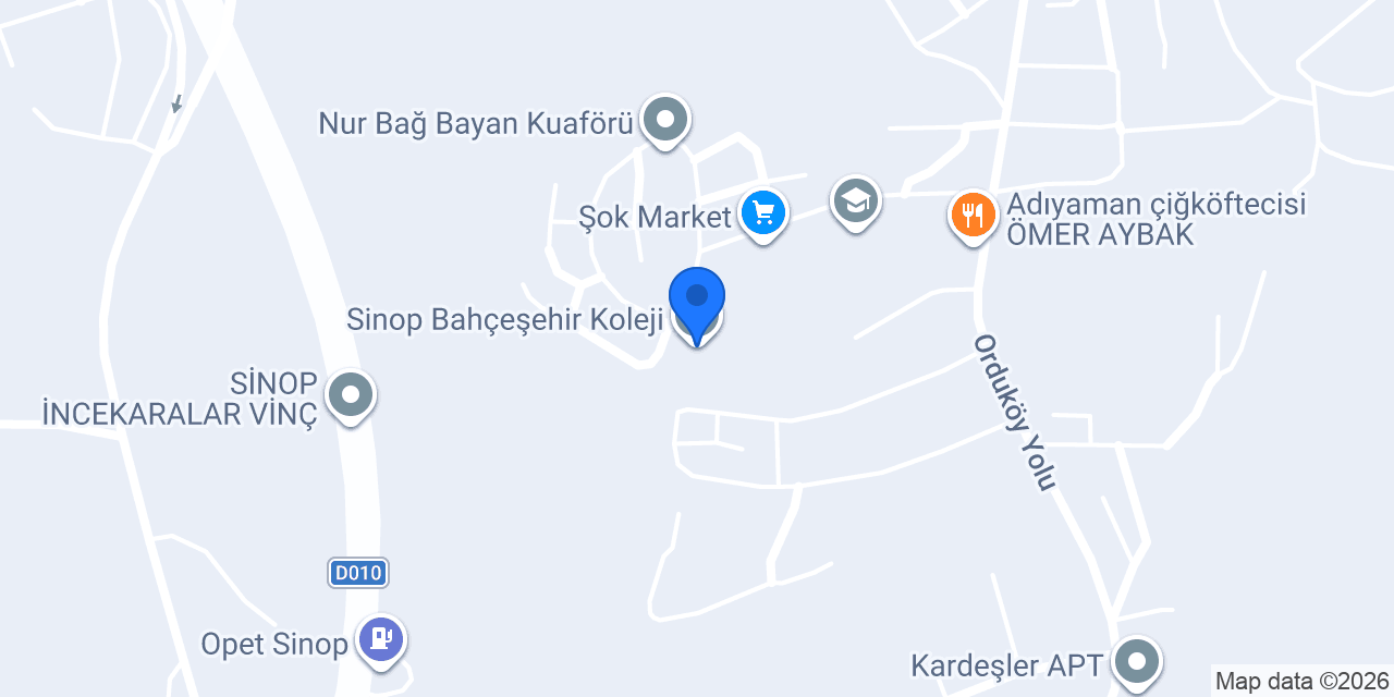 Sinop Bahçeşehir Koleji konumu