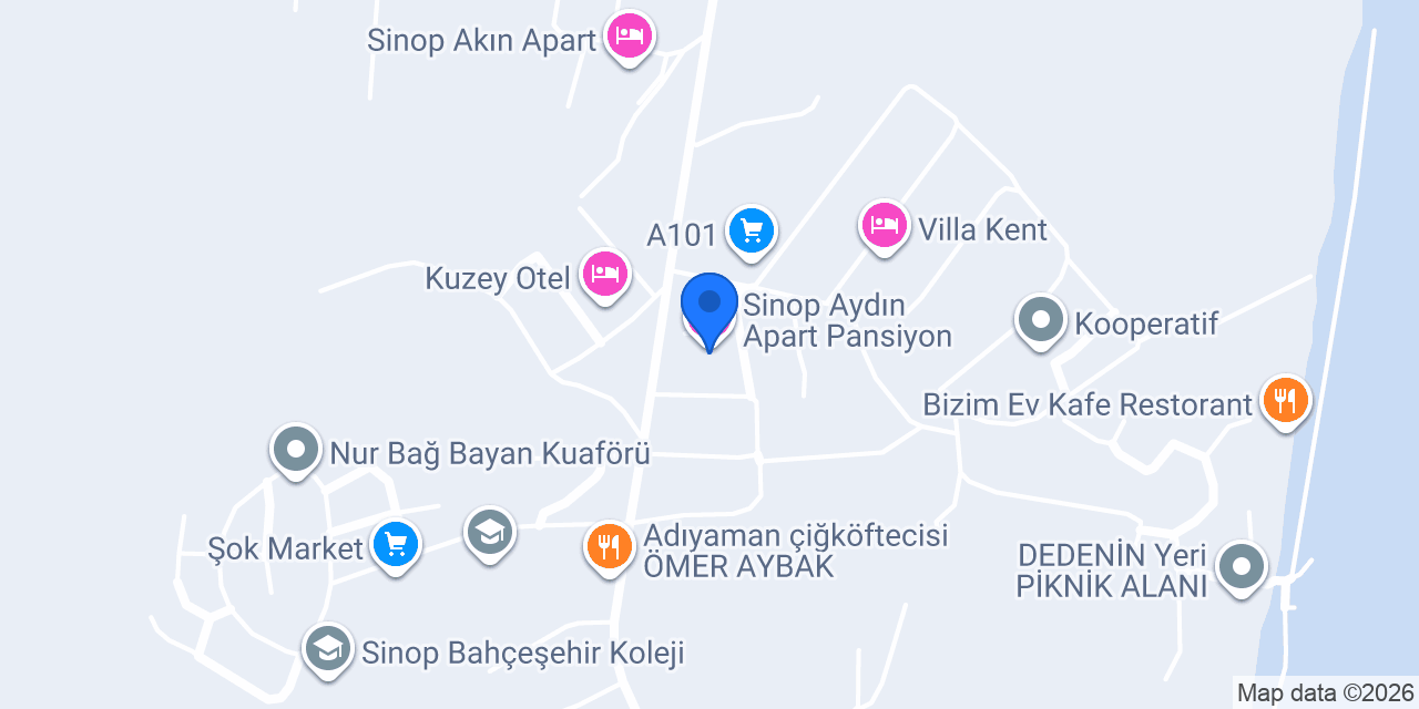 Sinop Aydın Apart Pansiyon konumu