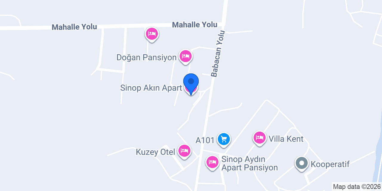 Sinop Akın Apart konumu