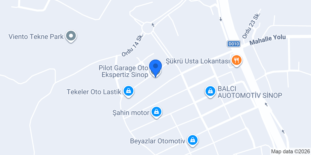 Pilot Garage Oto Ekspertiz Sinop konumu