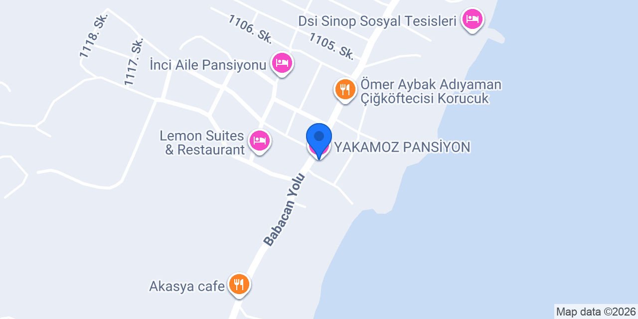 YAKAMOZ PANSİYON konumu