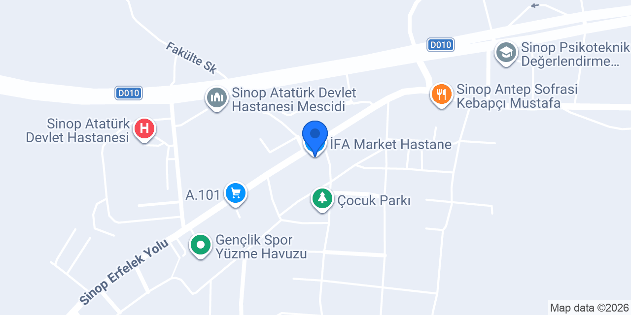 İFA Market Hastane konumu