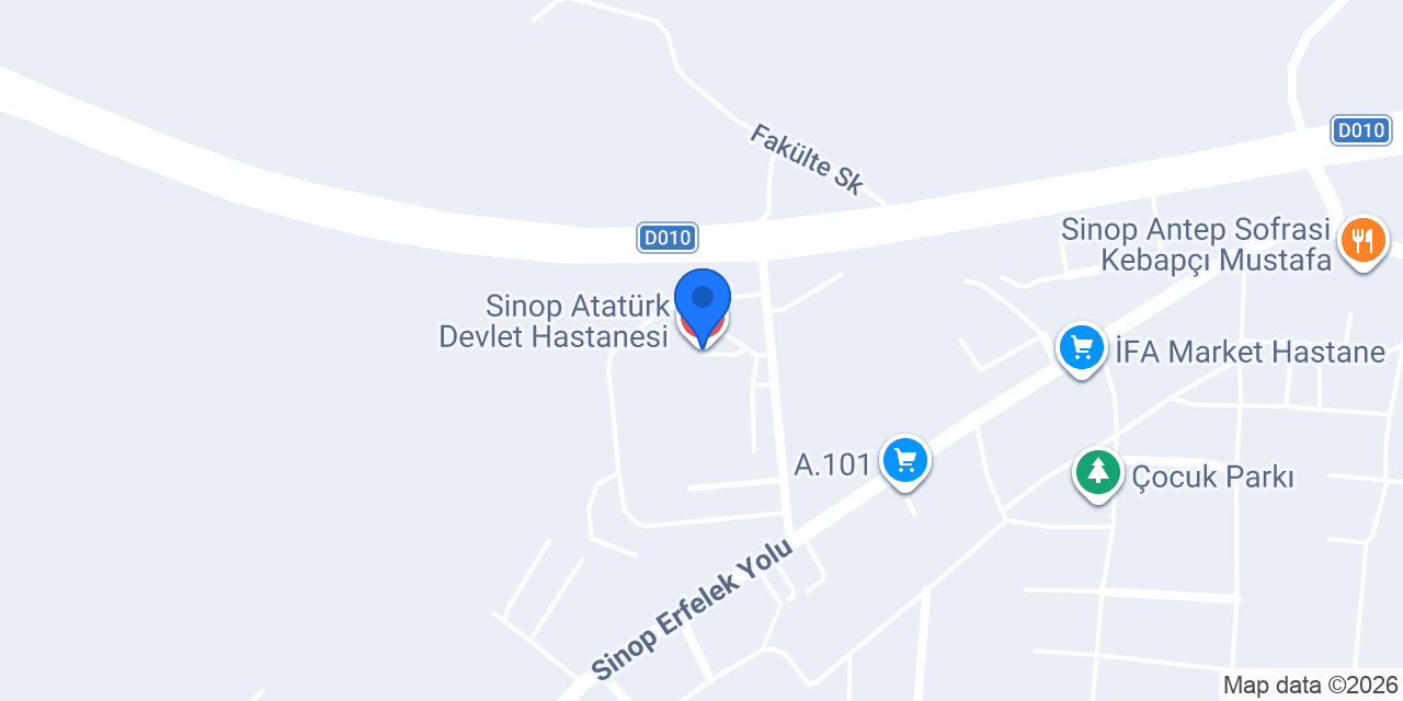 Sinop Atatürk Devlet Hastanesi konumu