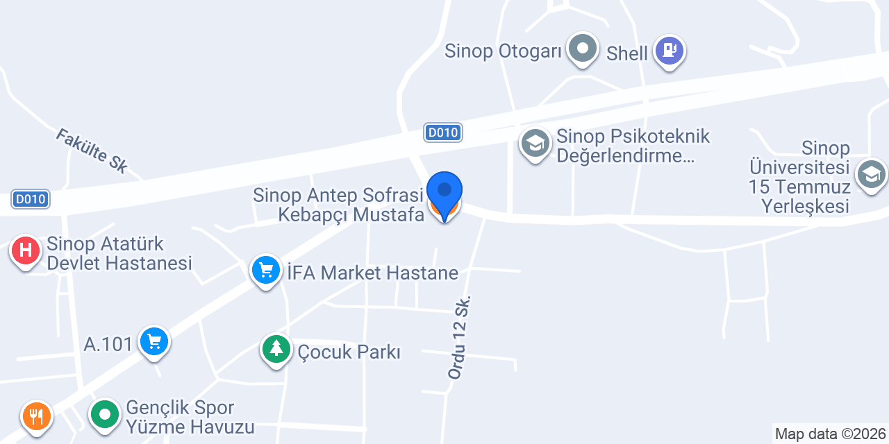 Sinop Antep Sofrasi Kebapçı Mustafa konumu