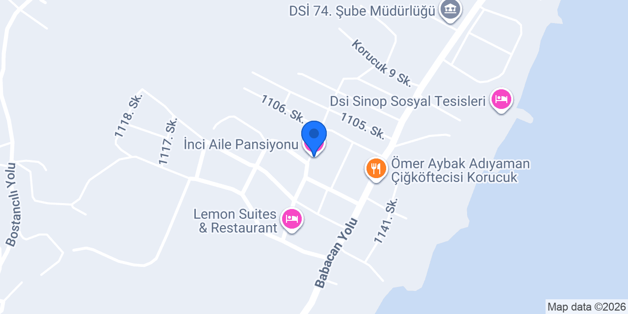 İnci Aile Pansiyonu konumu