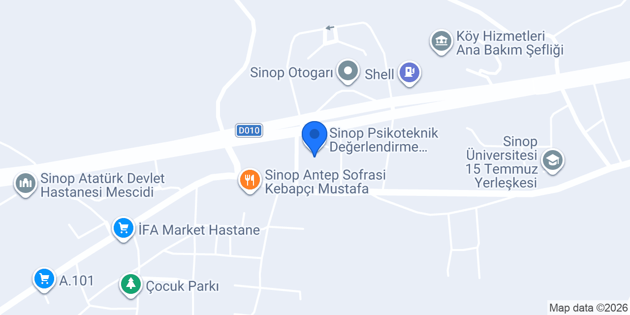 Sinop Psikoteknik Değerlendirme (Mesleki Yeterlilik Egitim Merkezi) konumu