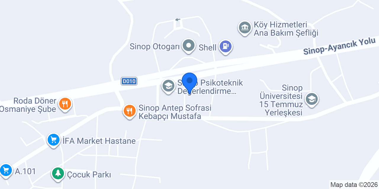 sinop özcanlar pansiyon konumu