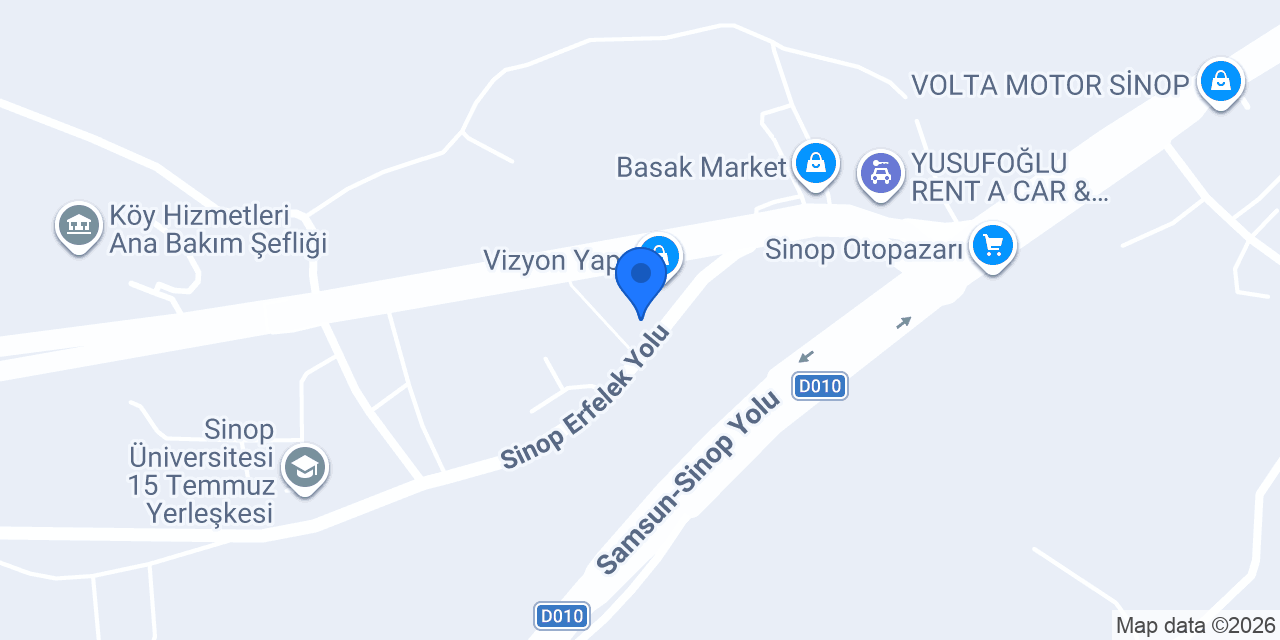 Sinop sandalye deposu konumu