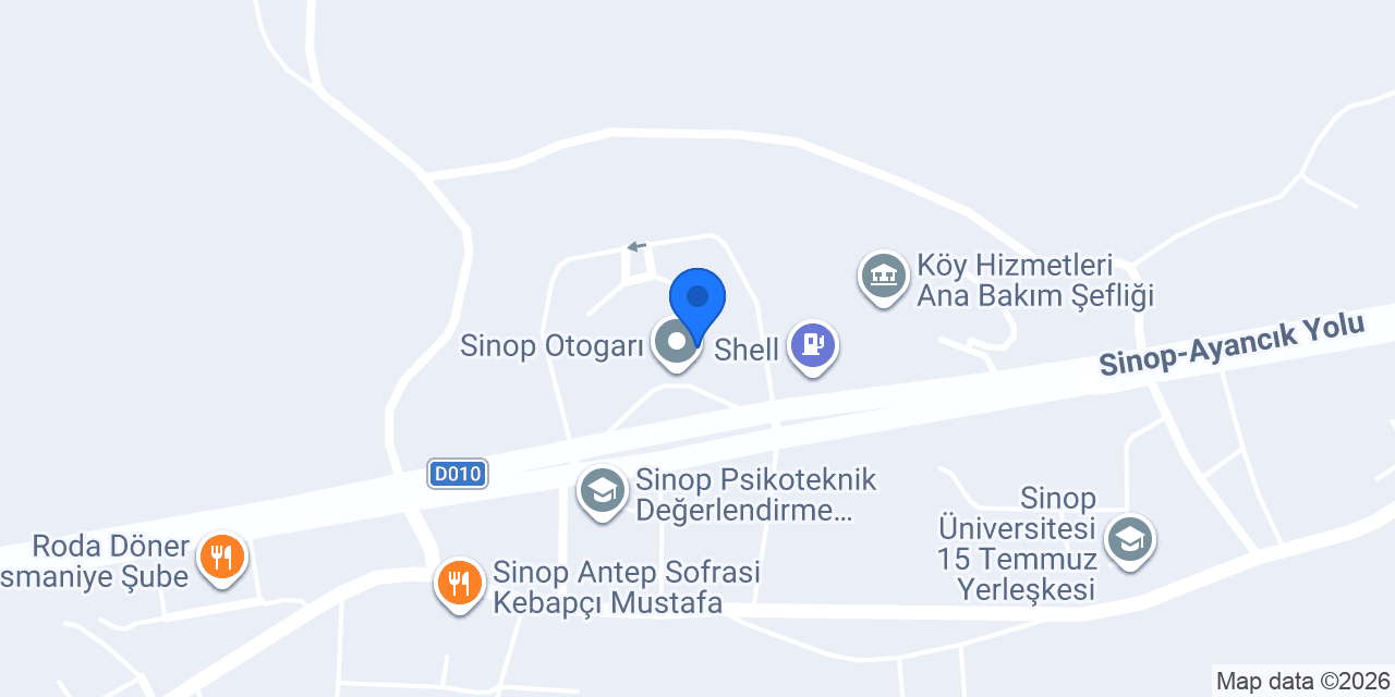 METRO Turizm - Sinop Otogar konumu