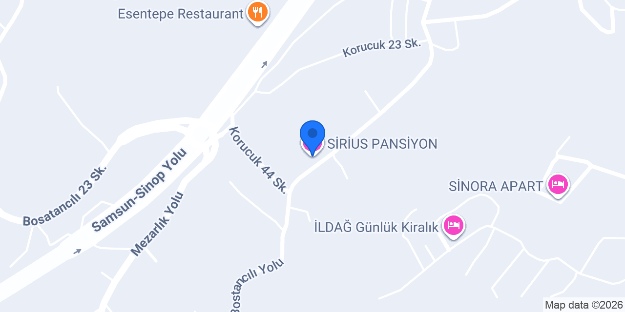 SİRİUS PANSİYON konumu