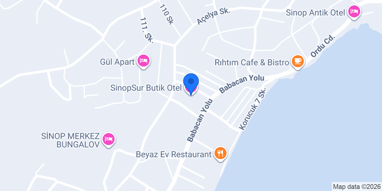 SinopSur Butik Otel konumu