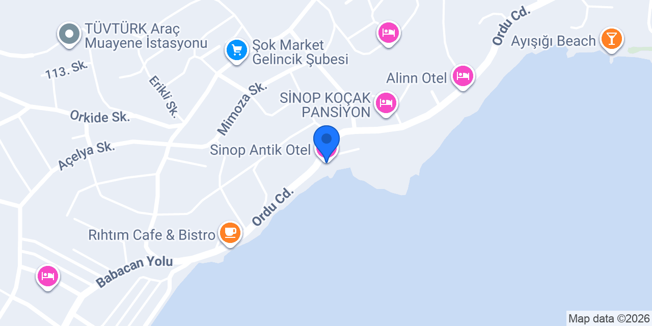 Sinop Antik Otel konumu