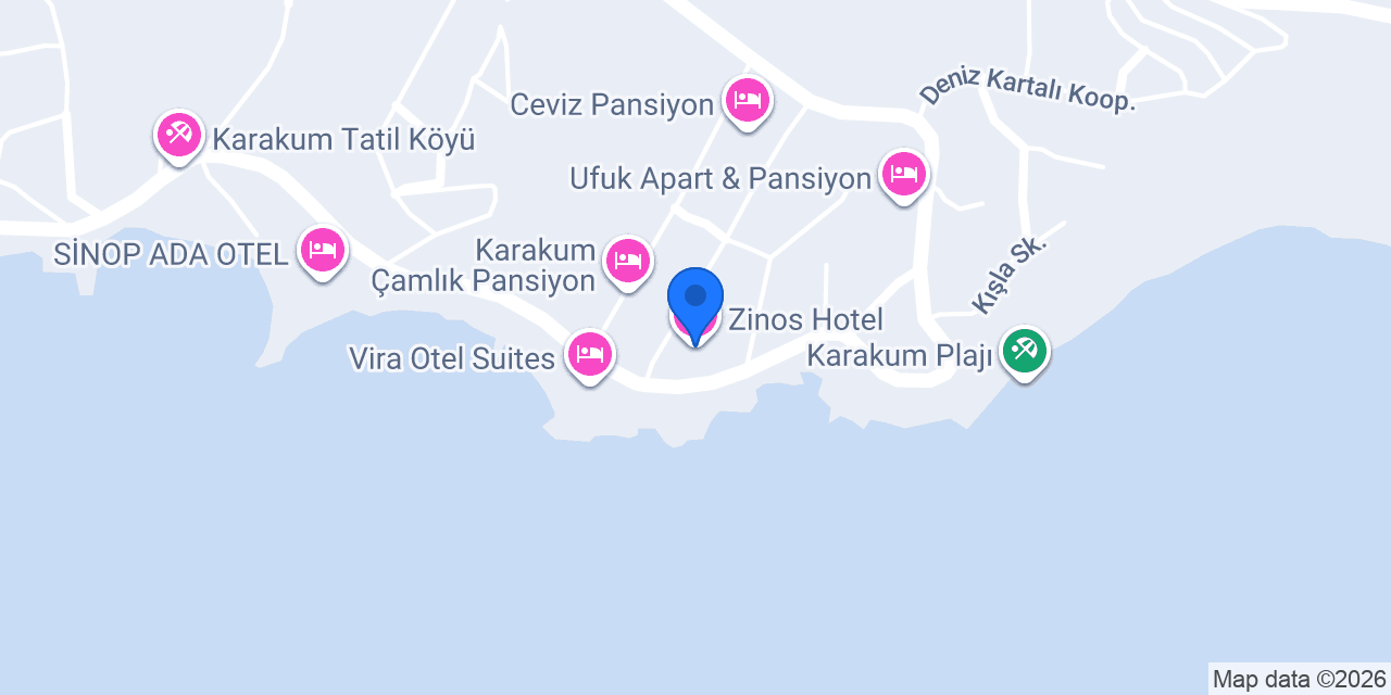 Zinos Hotel konumu