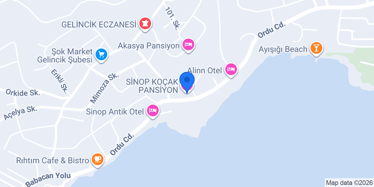SİNOP KOÇAK PANSİYON konumu