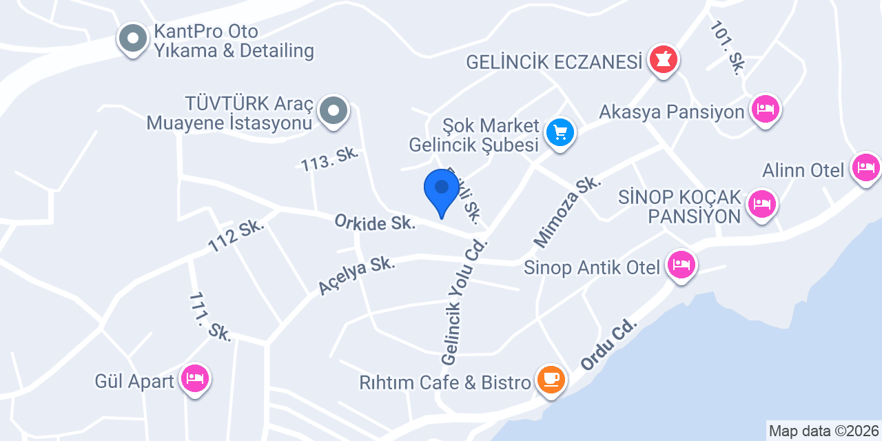 Çetinkaya Pansiyon konumu