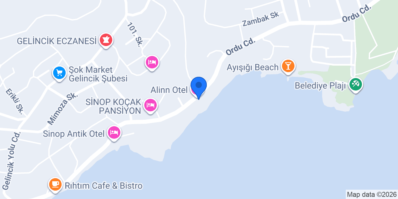 Alinn Otel konumu