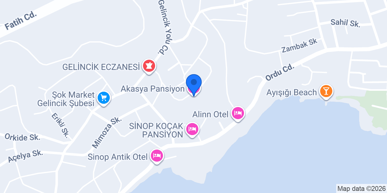 Akasya Pansiyon konumu