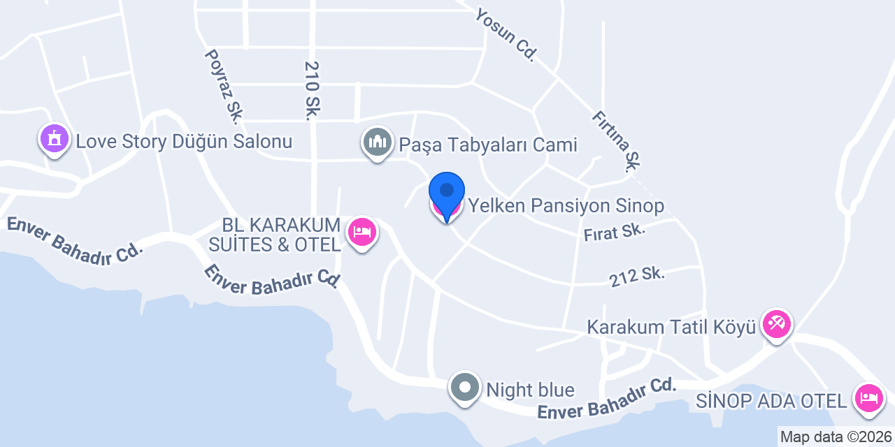 Yelken Pansiyon Sinop konumu