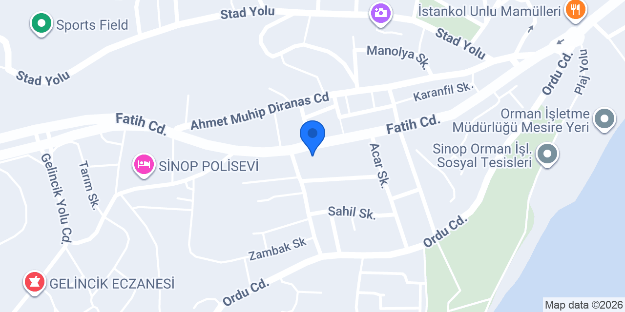 Pakekmek Unlu mamulleri Sinop konumu