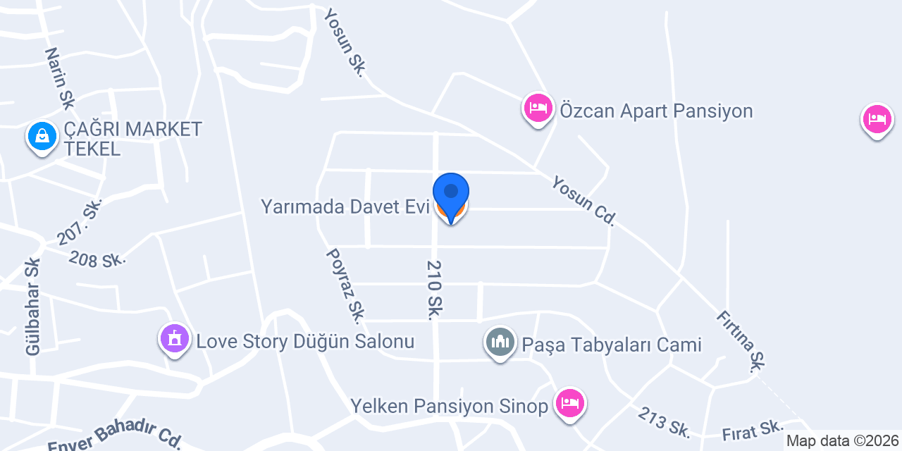 Yarımada Davet Evi konumu
