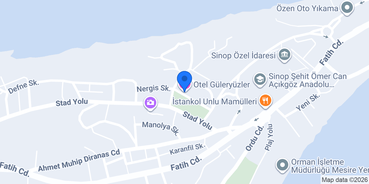 Otel Güleryüzler konumu