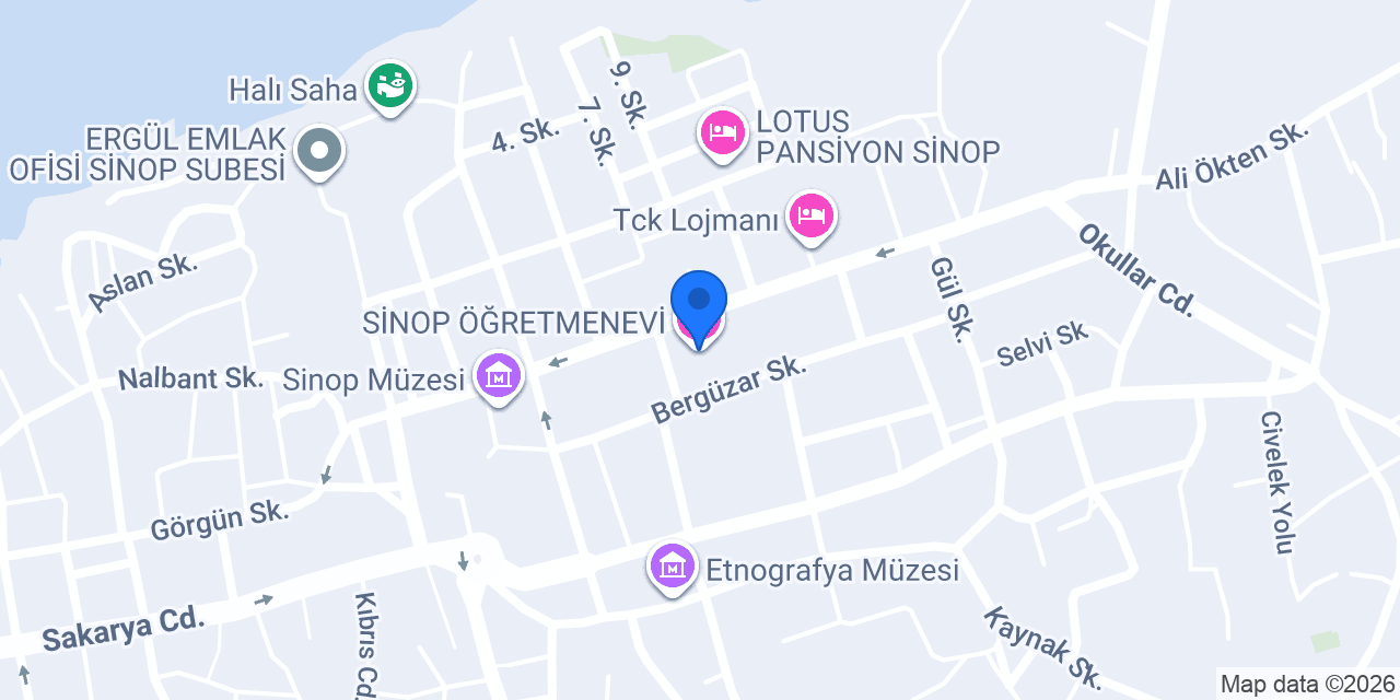 SİNOP ÖĞRETMENEVİ konumu