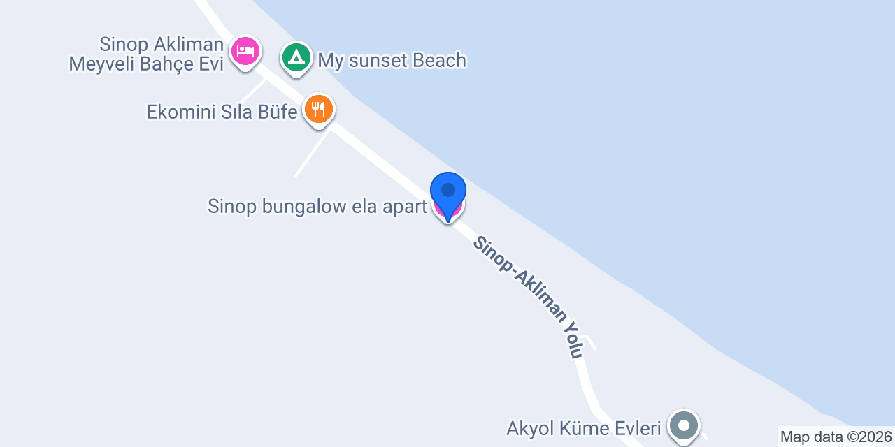 Sinop bungalow ela apart konumu