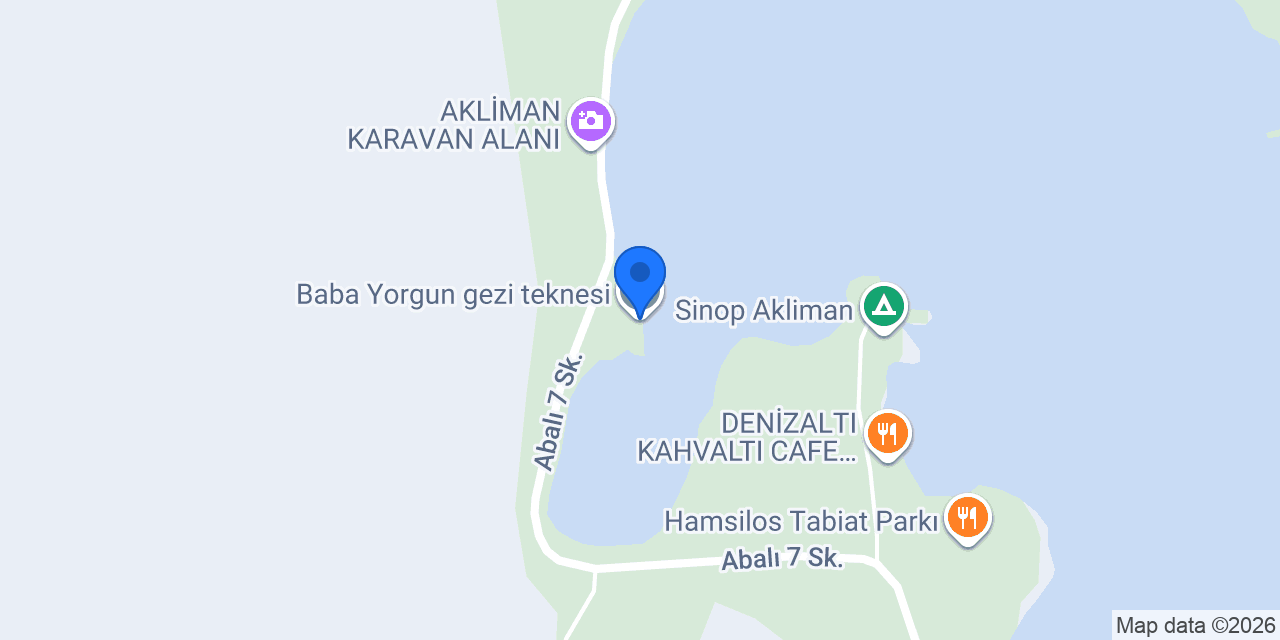 Baba Yorgun gezi teknesi konumu